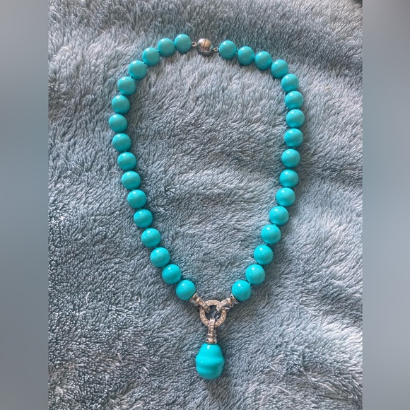 NEW 19” Red Bead & Crystal MAGNETIC Necklace with Drop EASY On & Off - Picture 9 of 9